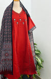 Pure Cotton Mirror Work Kurti Set – Top, Bottom & Dupatta