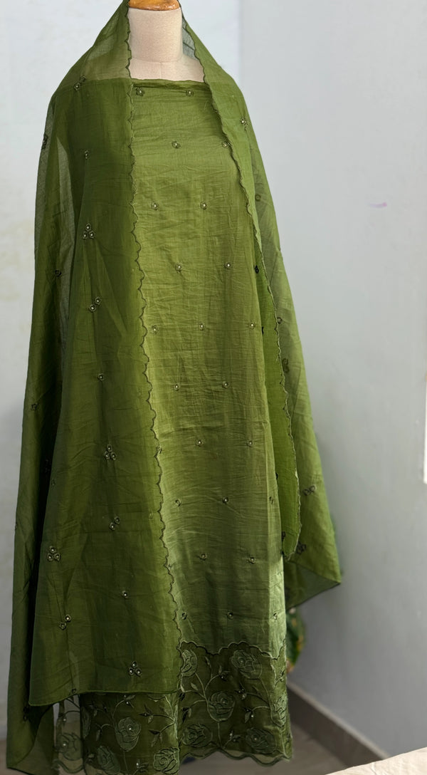 Premium Mul Chanderi Embroidered Unstitched Suit – Redefining Ethnic Elegance