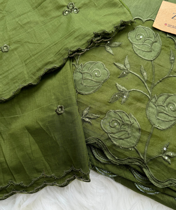 Premium Mul Chanderi Embroidered Unstitched Suit – Redefining Ethnic Elegance