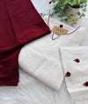 ✨ Pure Cotton Striped Hand-Embroidered French Knot Kurti Set ✨