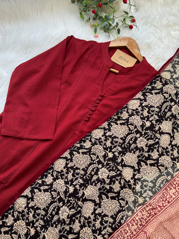 ✨ Pure Cotton A-Line Kurti Set ✨