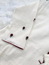 ✨ Pure Cotton Striped Hand-Embroidered French Knot Kurti Set ✨