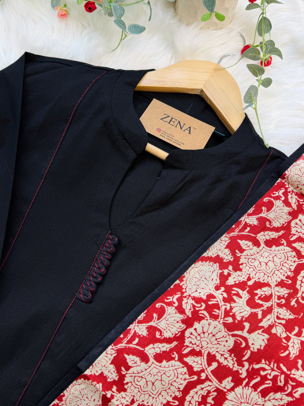 ✨ Pure Cotton A-Line Kurti Set ✨