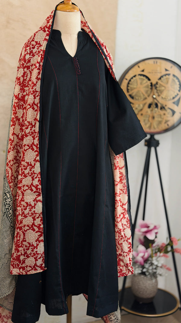 ✨ Pure Cotton A-Line Kurti Set ✨