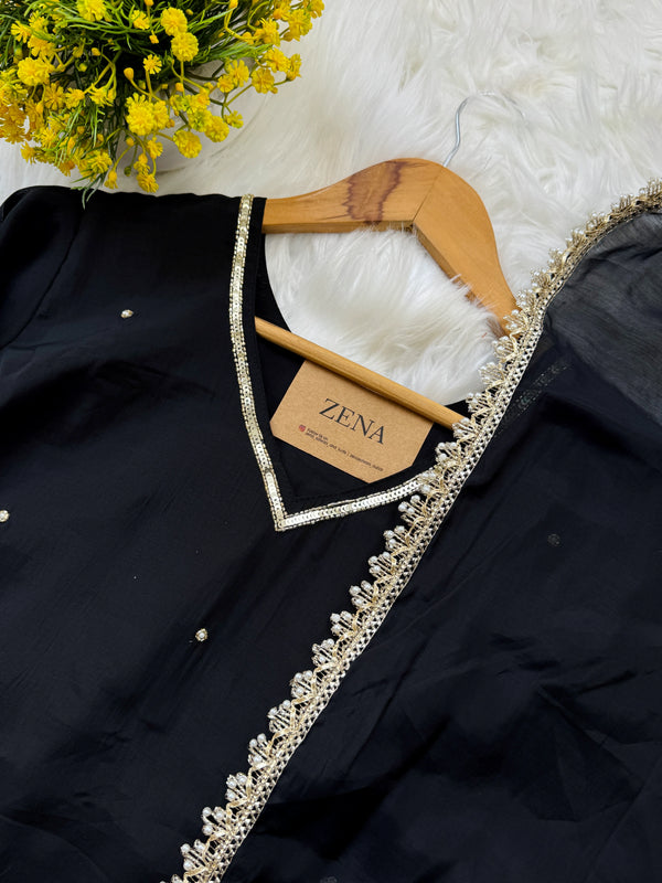 ✨ Mul Chanderi Hand Detailed Anarkali Set ✨