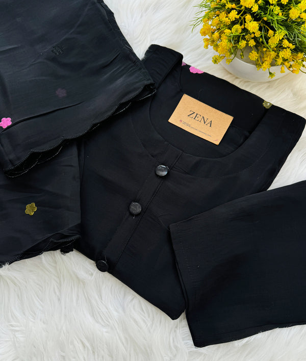 ✨ Mul Chanderi Embroidered Anarkali Set ✨