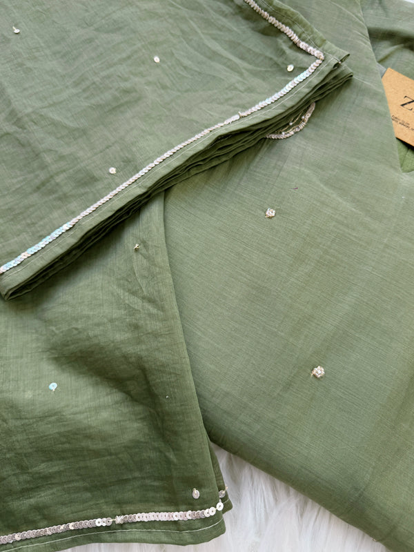 ✨ Premium Mul Chanderi Embroidered Kurti Set ✨