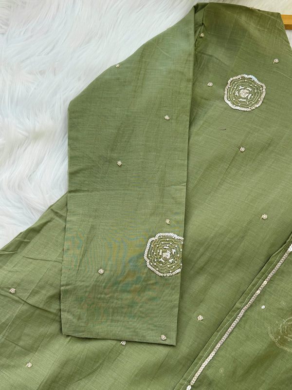 ✨ Premium Mul Chanderi Embroidered Kurti Set ✨