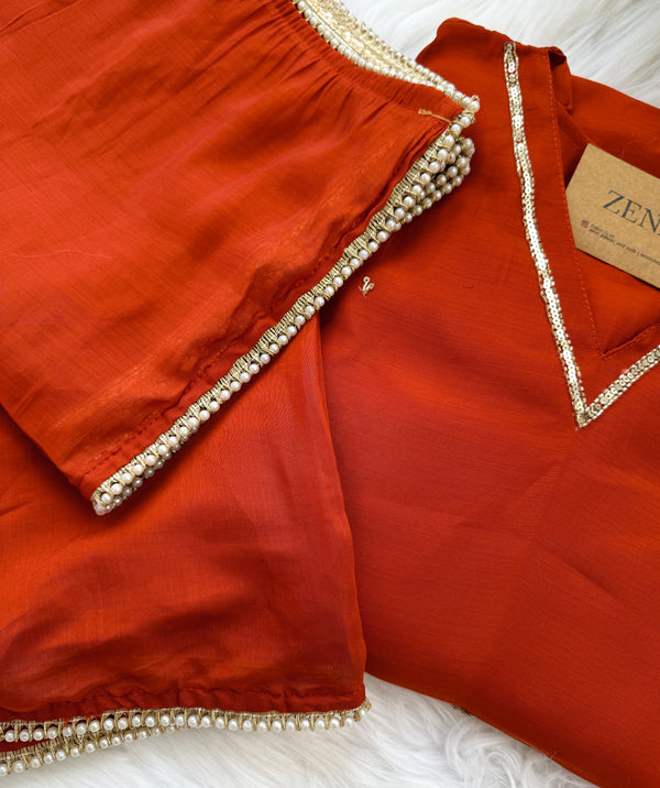 ✨ Mul Chanderi Hand Detailed Anarkali Set ✨