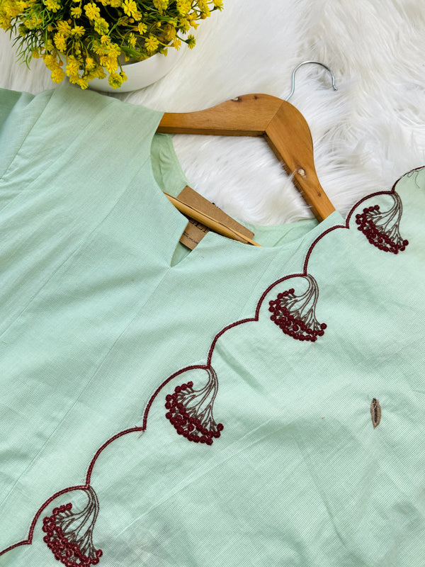 ✨ Pure Mul Cotton Embroidered Anarkali Set ✨