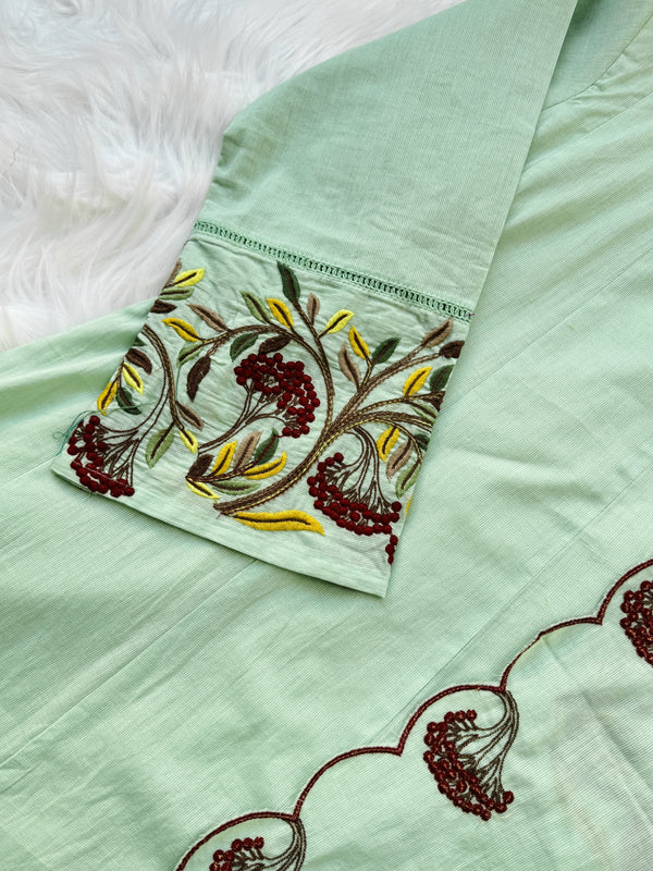 ✨ Pure Mul Cotton Embroidered Anarkali Set ✨