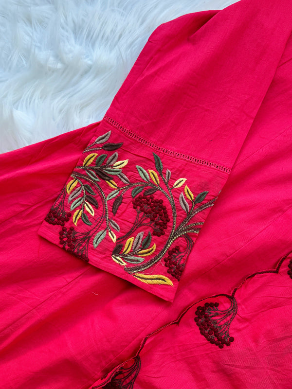 ✨ Pure Mul Cotton Embroidered Anarkali Set ✨