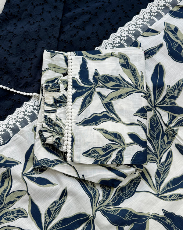 ✨ Pure Cotton Hakoba Kurti Set with Printed Dupatta ✨