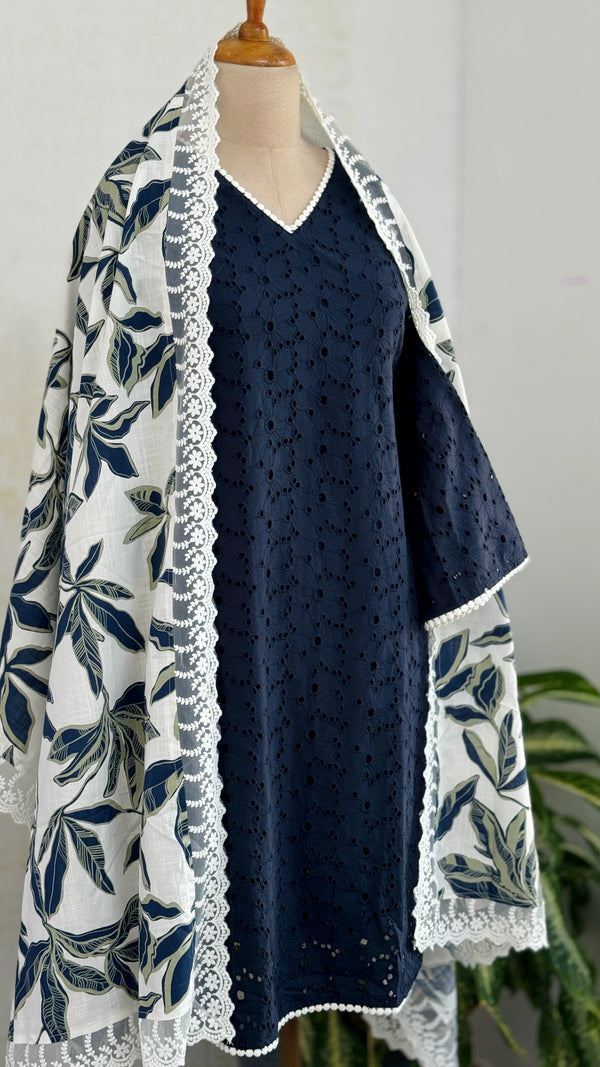 ✨ Pure Cotton Hakoba Kurti Set with Printed Dupatta ✨