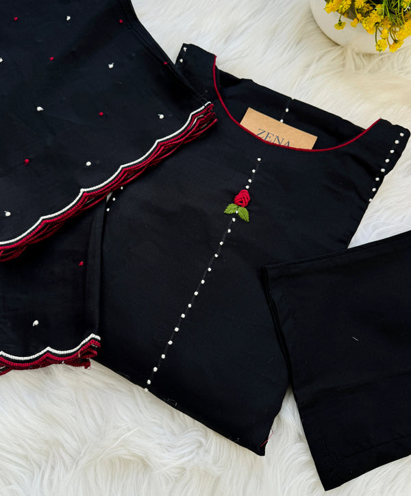 ✨ Pure Cotton French Knot Anarkali Set ✨