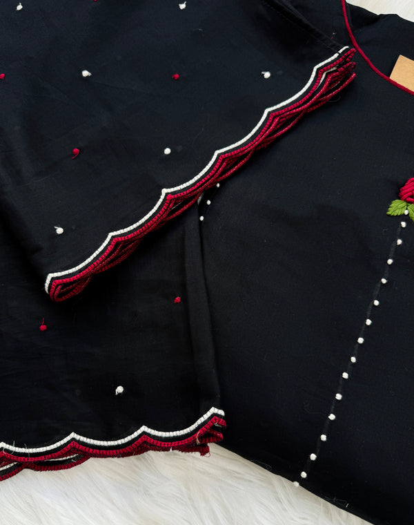 ✨ Pure Cotton French Knot Anarkali Set ✨