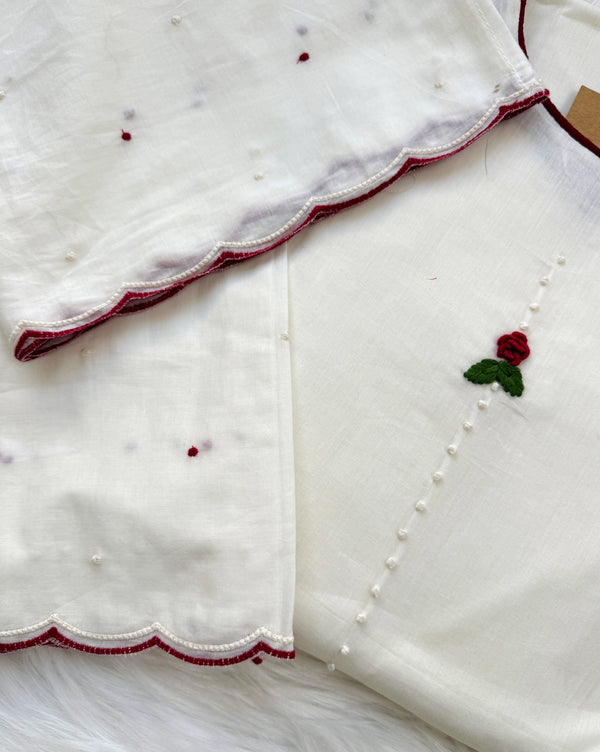 ✨ Pure Cotton French Knot Anarkali Set ✨