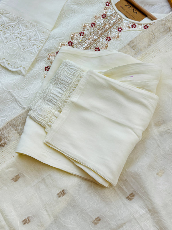 ✨ Chikankari Hand Detailed Party Wear Kurti Set ✨