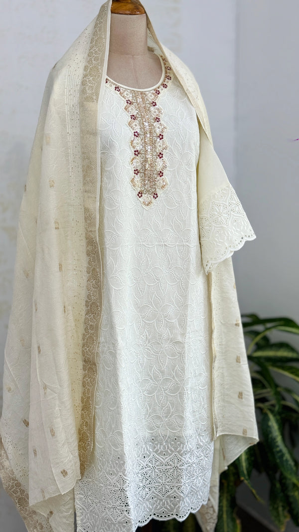 ✨ Chikankari Hand Detailed Party Wear Kurti Set ✨