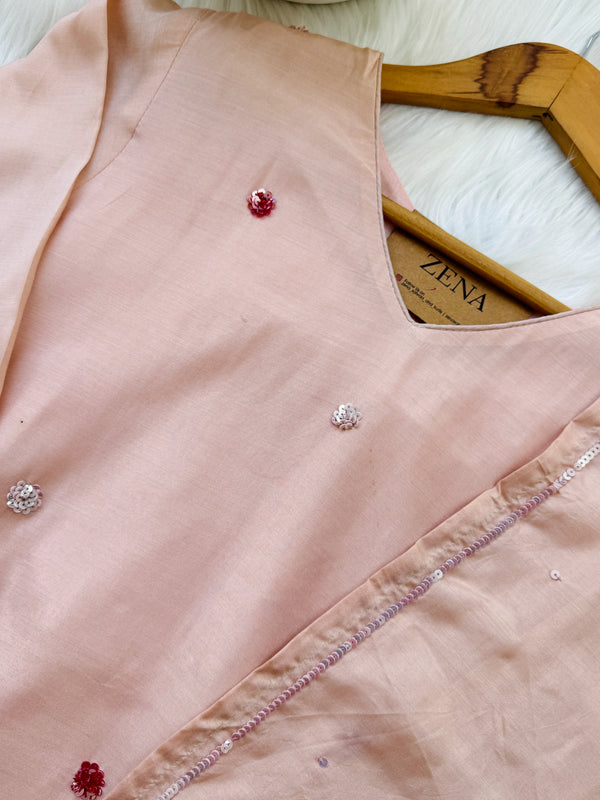 ✨ Premium Mul Chanderi Hand Detailed Kurti Set ✨