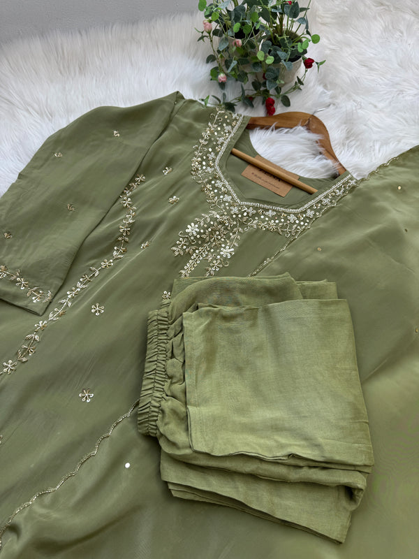 ✨ Premium Pure Silk Handwork Party Wear Suit ✨