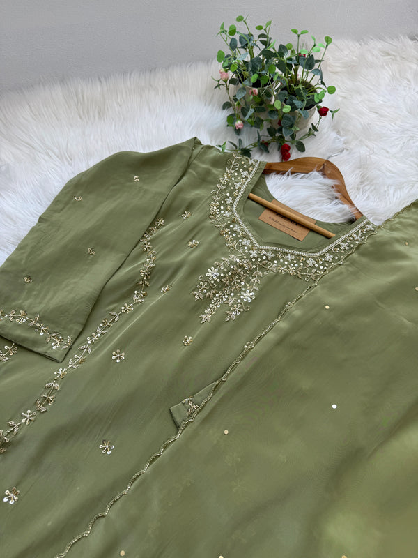 ✨ Premium Pure Silk Handwork Party Wear Suit ✨