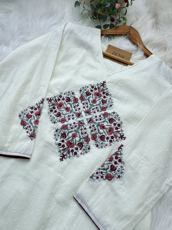 ✨ Pure Cotton Embroidered Kurti Set ✨