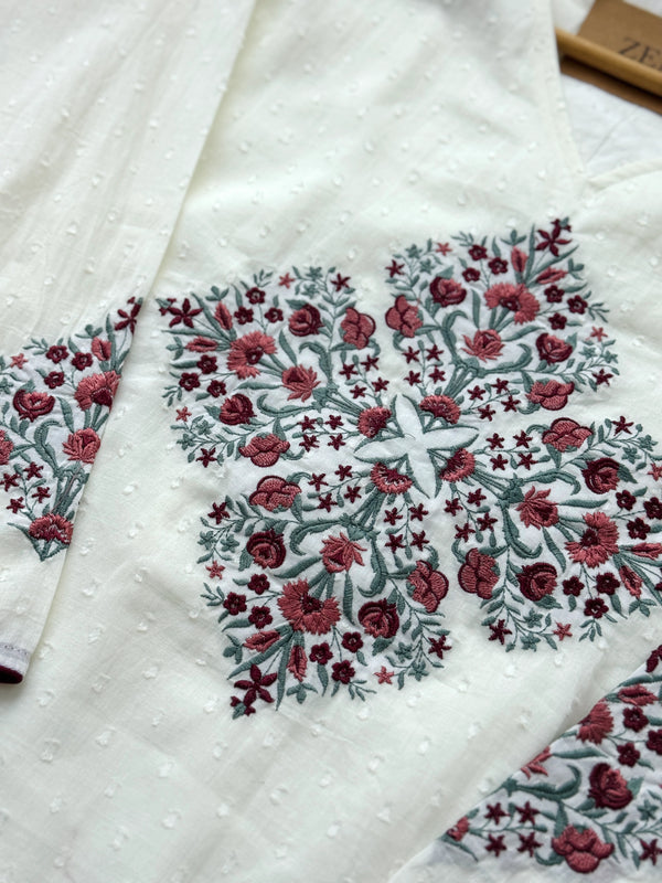 ✨ Pure Cotton Embroidered Kurti Set ✨