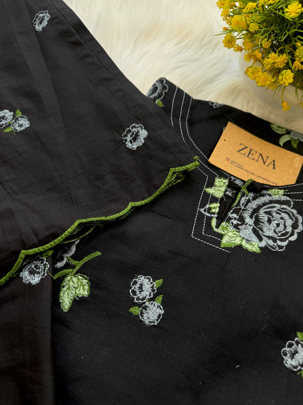 ✨ Pure Cotton Embroidered Kurti Set ✨