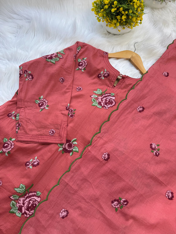 ✨ Pure Cotton Embroidered Kurti Set ✨
