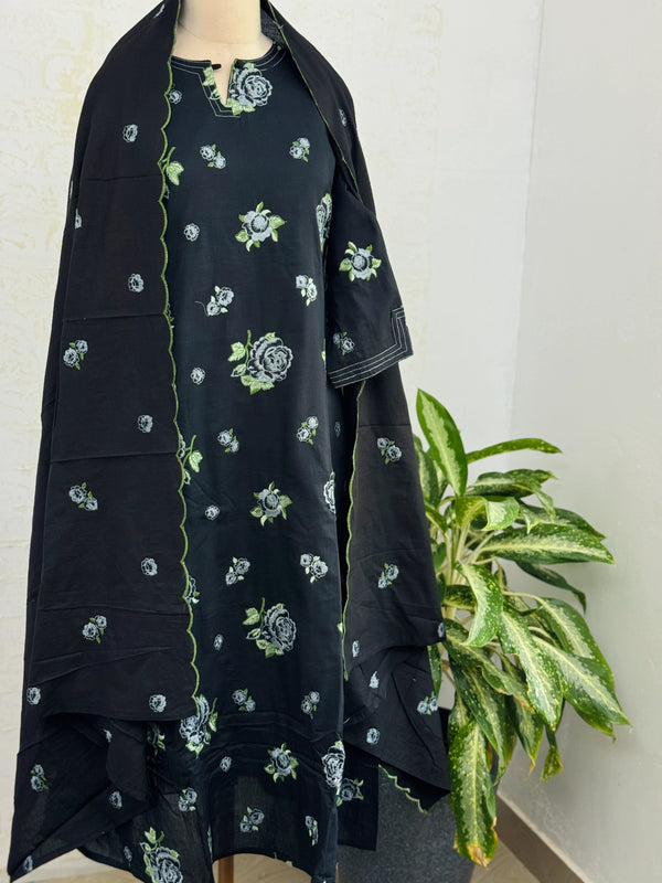 ✨ Pure Cotton Embroidered Kurti Set ✨