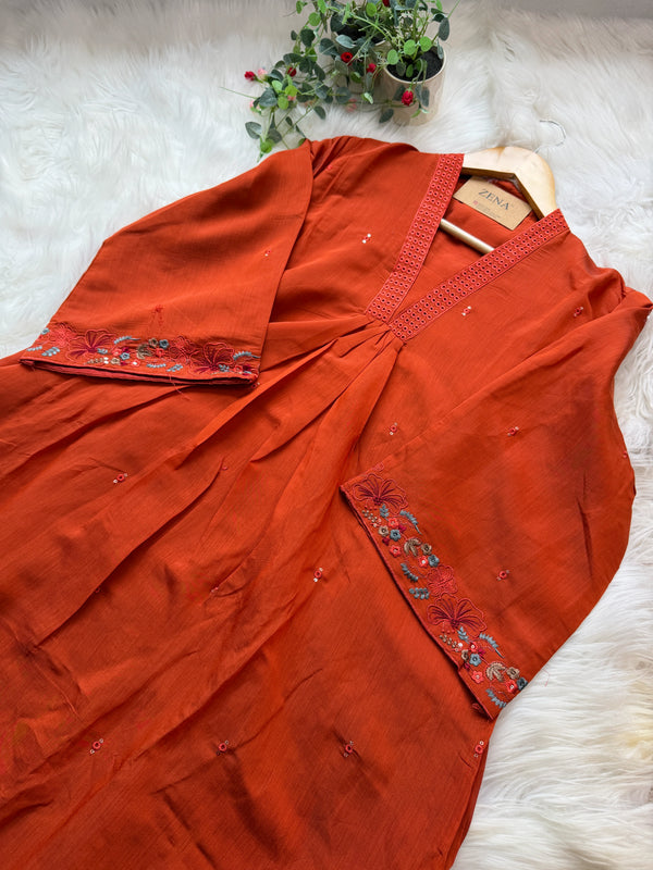 ✨ Glass Chanderi Anarkali Set ✨
