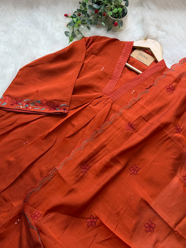 ✨ Glass Chanderi Anarkali Set ✨