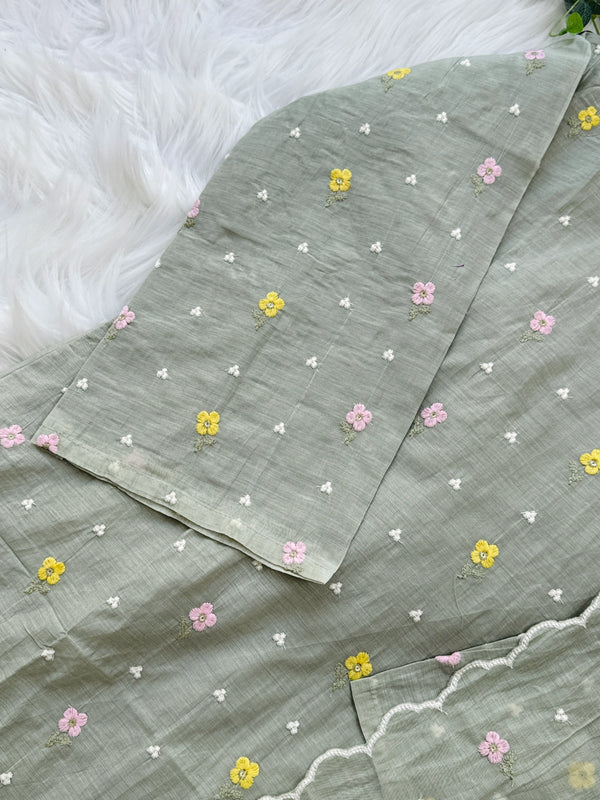 ✨ Pure Mul Chanderi Embroidered Kurti Set ✨