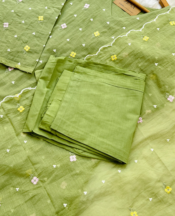 ✨ Pure Mul Chanderi Embroidered Kurti Set ✨