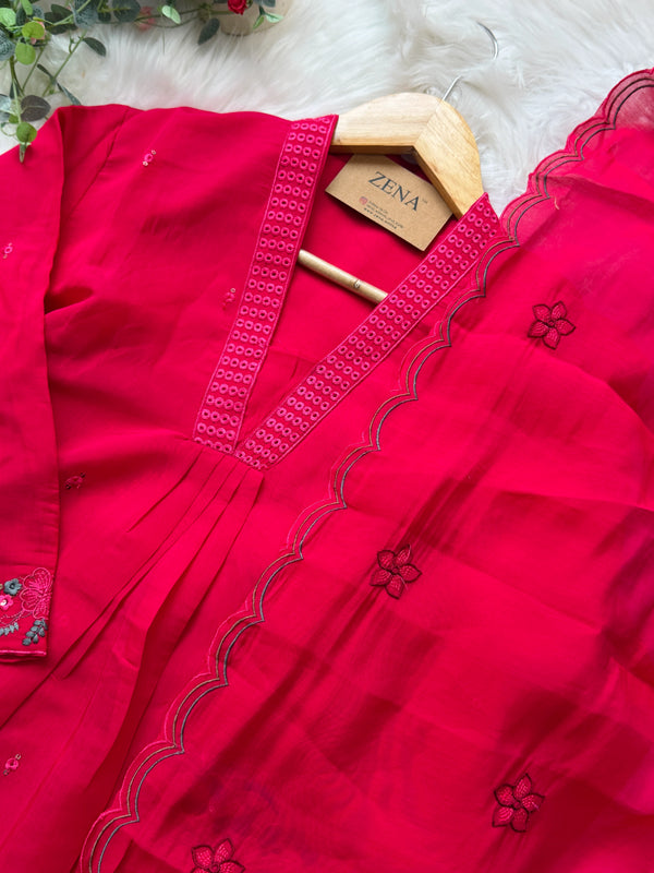 ✨ Glass Chanderi Anarkali Set ✨