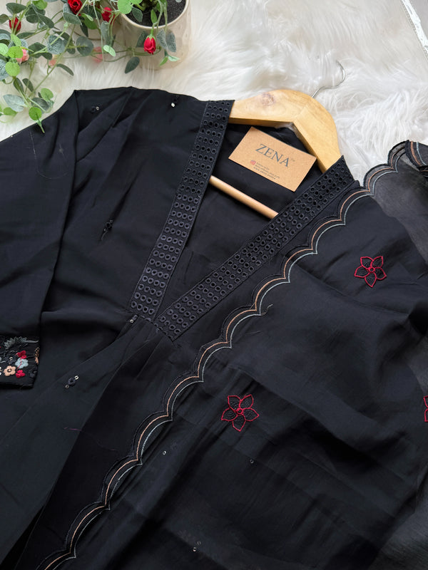 ✨ Glass Chanderi Anarkali Set ✨