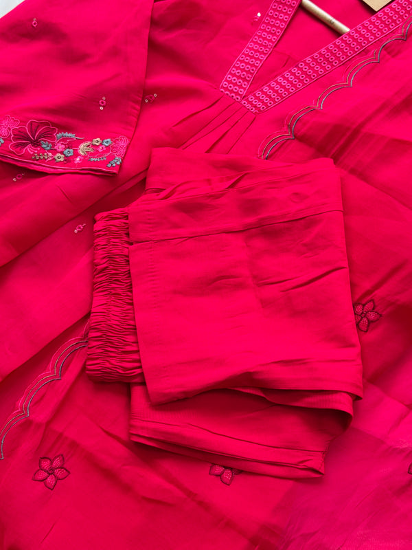 ✨ Glass Chanderi Anarkali Set ✨