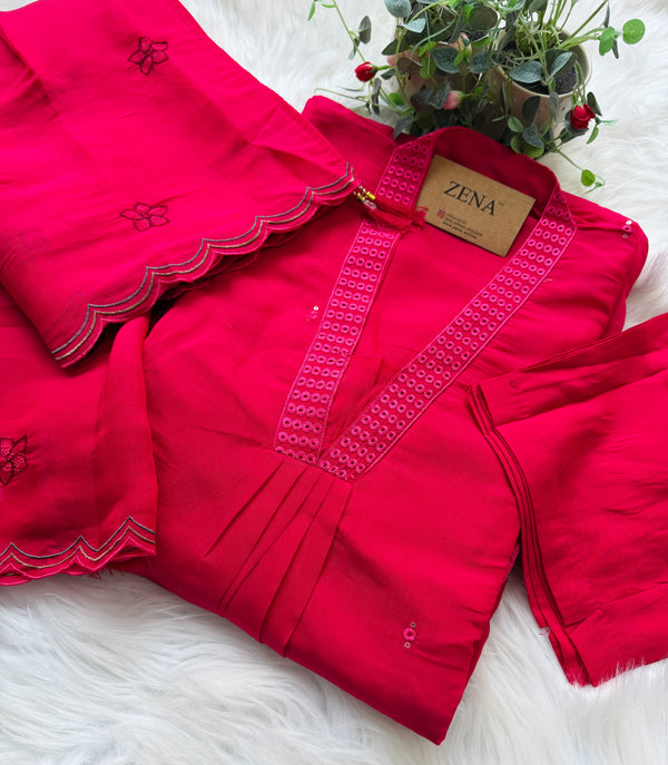 ✨ Glass Chanderi Anarkali Set ✨