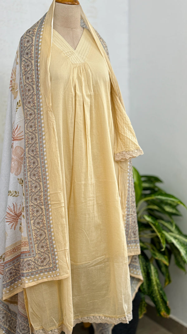 ✨ Mul Cotton Embroidered Kurti Set ✨