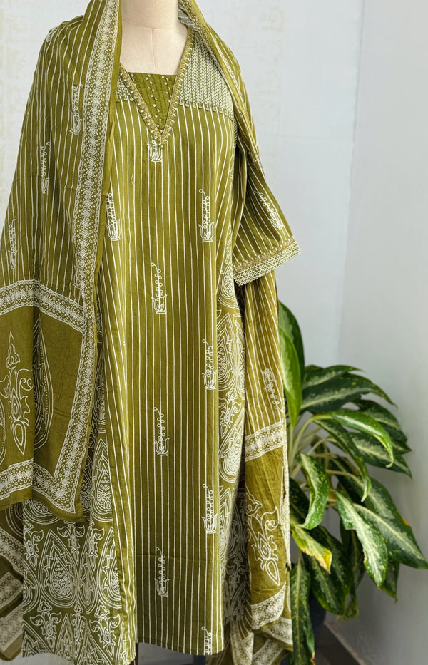 ✨ Pure Cotton Hand Detailed Kurti Set ✨