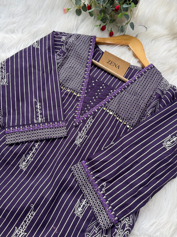 ✨ Pure Cotton Hand Detailed Kurti Set ✨