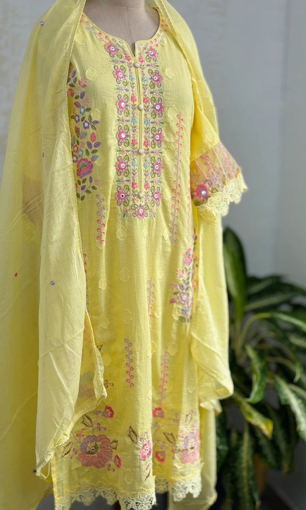 ✨ Premium Mul Cotton Embroidered Kurti Set ✨