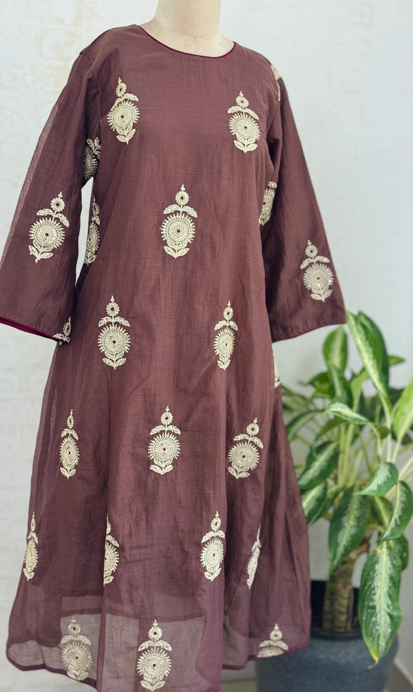 ✨ Premium Mul Chanderi Hand-Detailed Kurti Set ✨