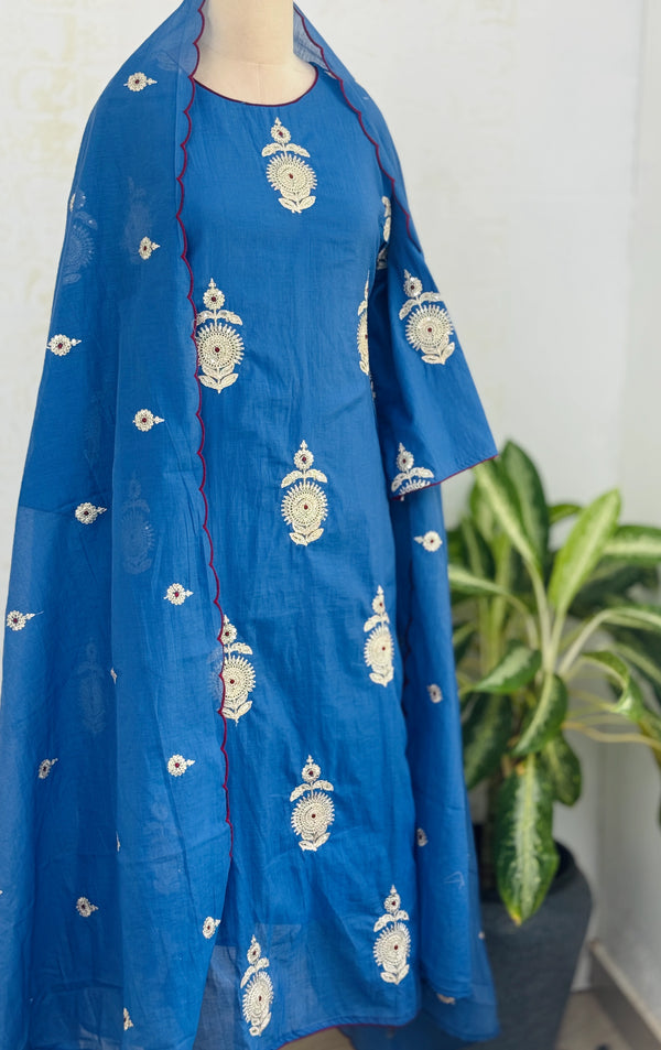✨ Premium Mul Chanderi Hand-Detailed Kurti Set ✨