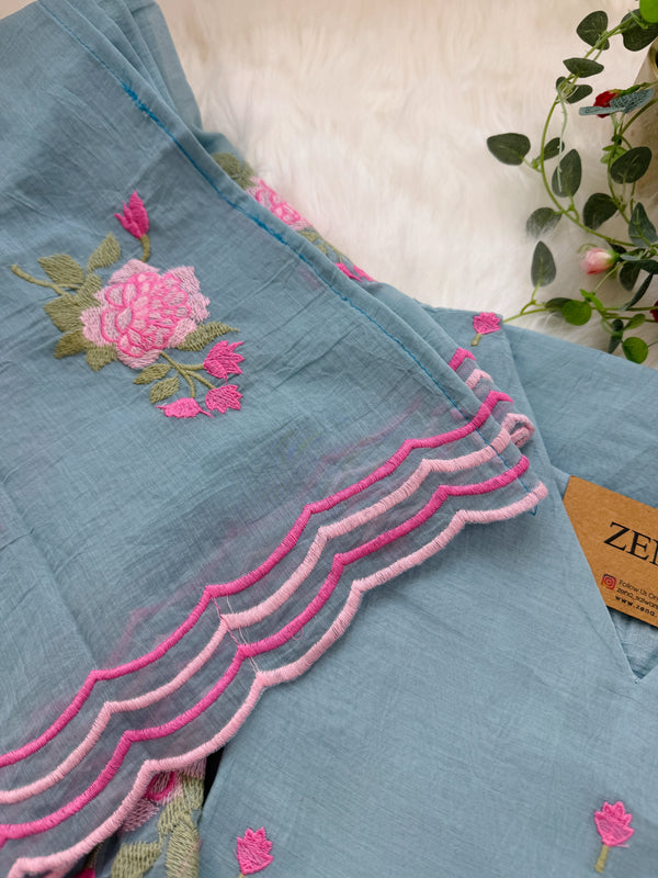 ✨ Premium Mul Chanderi Hand-Detailed Kurti Set ✨