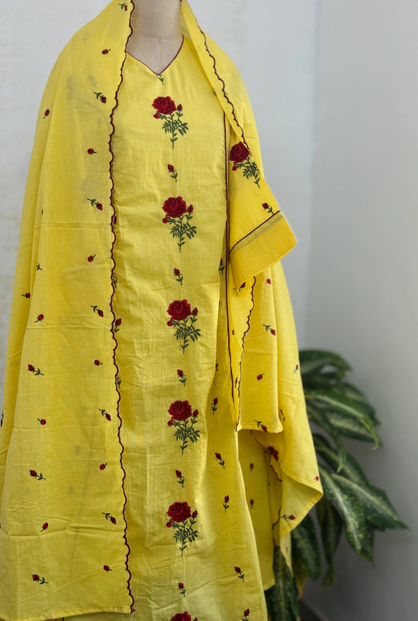 ✨ Pure Cotton Embroidered Anarkali Set ✨