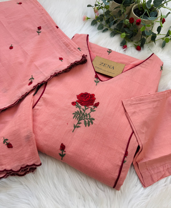 ✨ Pure Cotton Embroidered Anarkali Set ✨