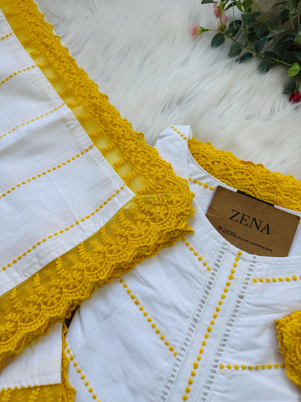 ✨ Pure Cotton Embroidered Anarkali Set ✨