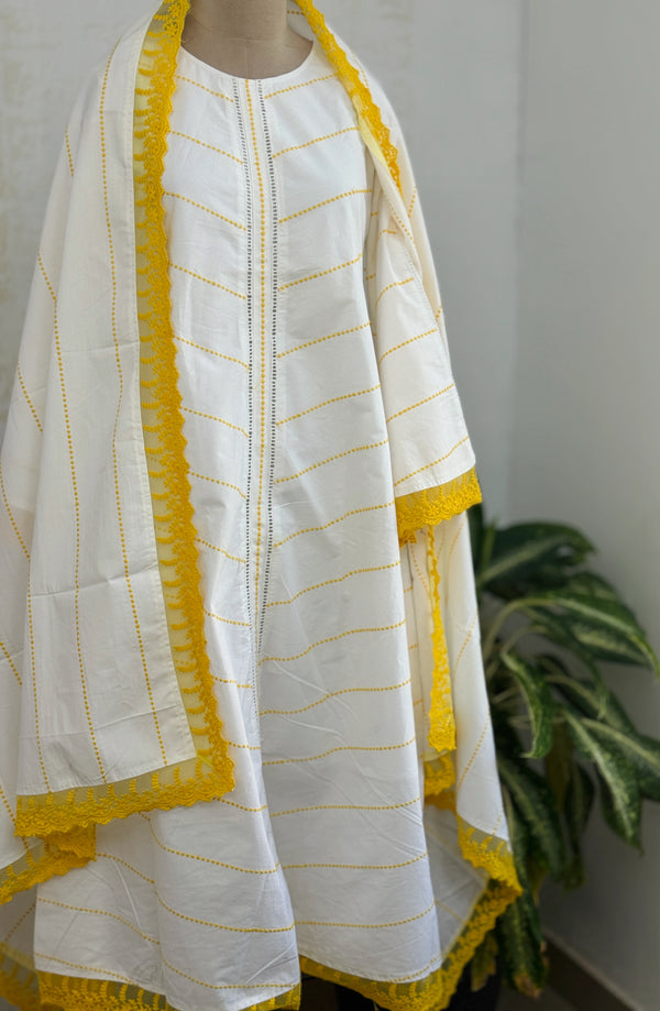 ✨ Pure Cotton Embroidered Anarkali Set ✨